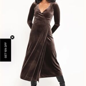 New Year’s Eve!  NWT Petal & Pup Chocolate Long Sleeve Wrap Dress